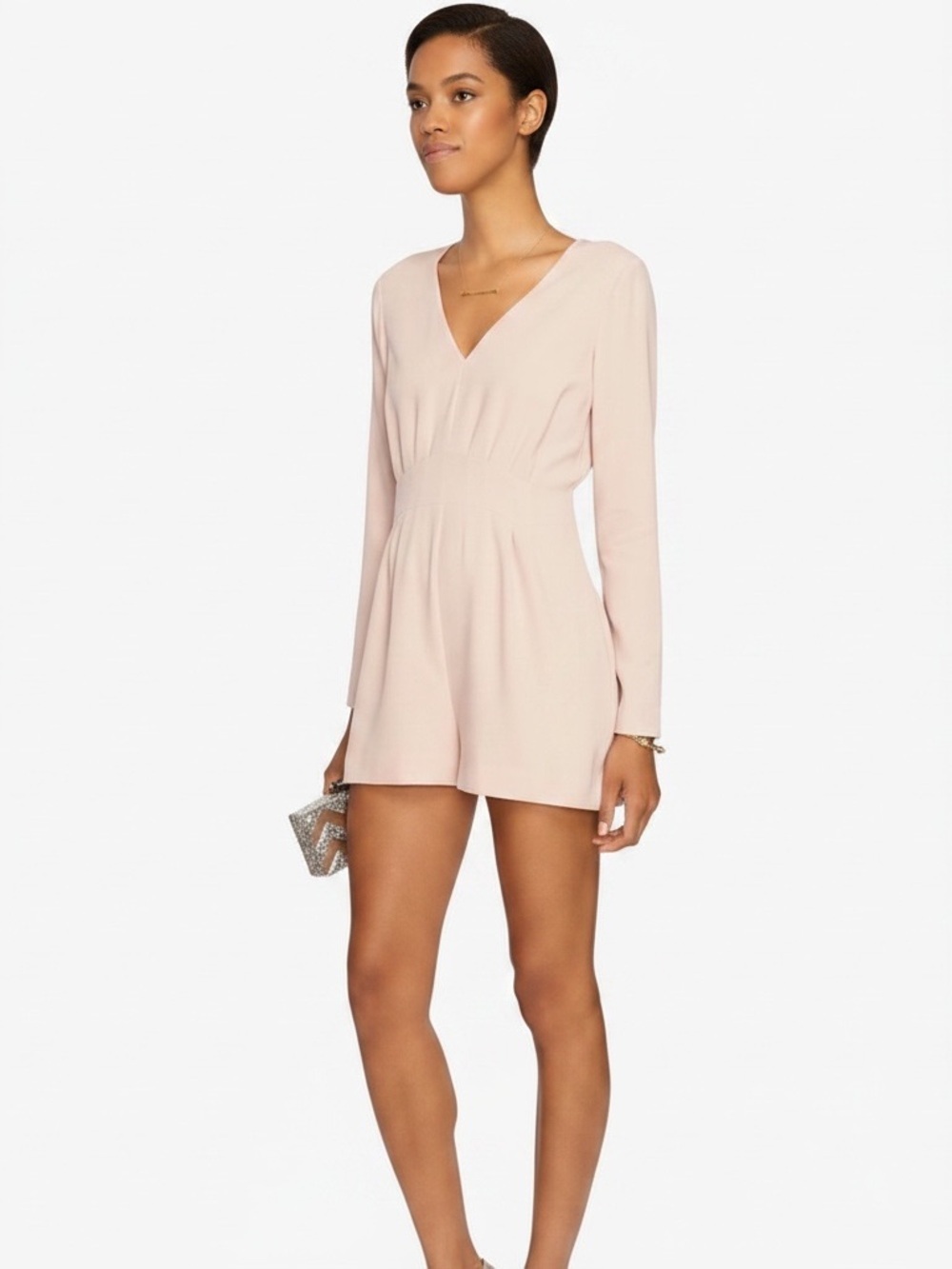 • Intermix • Lily Pleated Romper Blush Pink Small